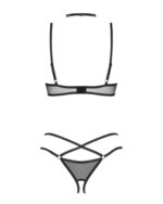 ObsessiveDonarella - 開襠內褲 半罩式胸罩 項圈 三件裝 - 黑色 - 中/大碼 - Image 5