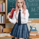 Yoshie 纖瘦純情歐美粉髮女孩 超柔軟TPE仿真性愛娃娃 158 cm (矽膠頭)產品編號                UNA-Yoshie