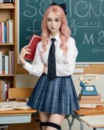 Yoshie 纖瘦純情歐美粉髮女孩 超柔軟TPE仿真性愛娃娃 158 cm (矽膠頭)產品編號                UNA-Yoshie