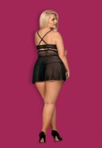 Obsessive838-BAB-1 性感透視睡裙 & 丁字褲 - 黑色 - XXL - Image 5