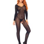 Leg Avenue長袖連身襪 - 黑色